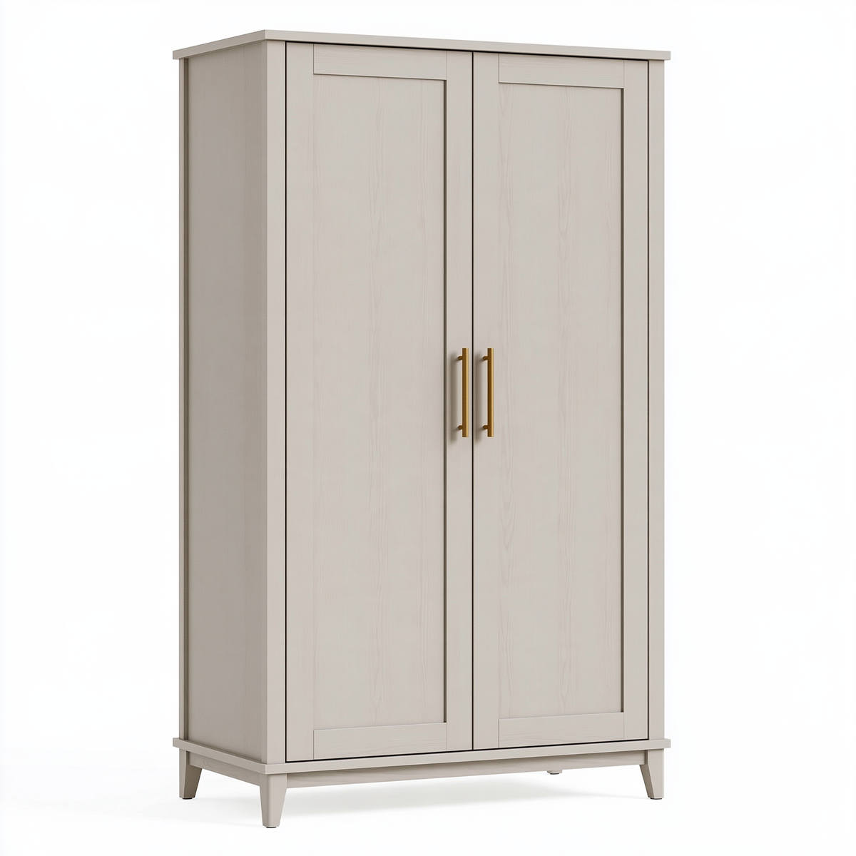Armadio guardaroba 120 x 55 x 190 cm in legno composito bianco con due ante stile classico
