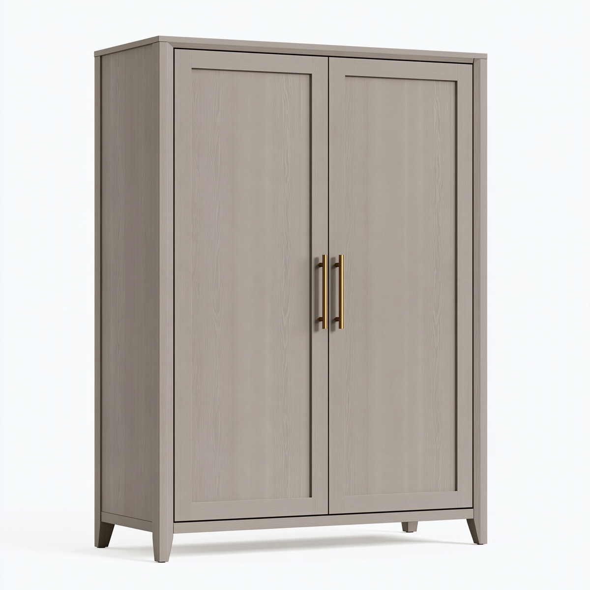 Armadio 140 x 55 x 200 cm in legno ingegnerizzato grigio tortora con 2 ante stile moderno