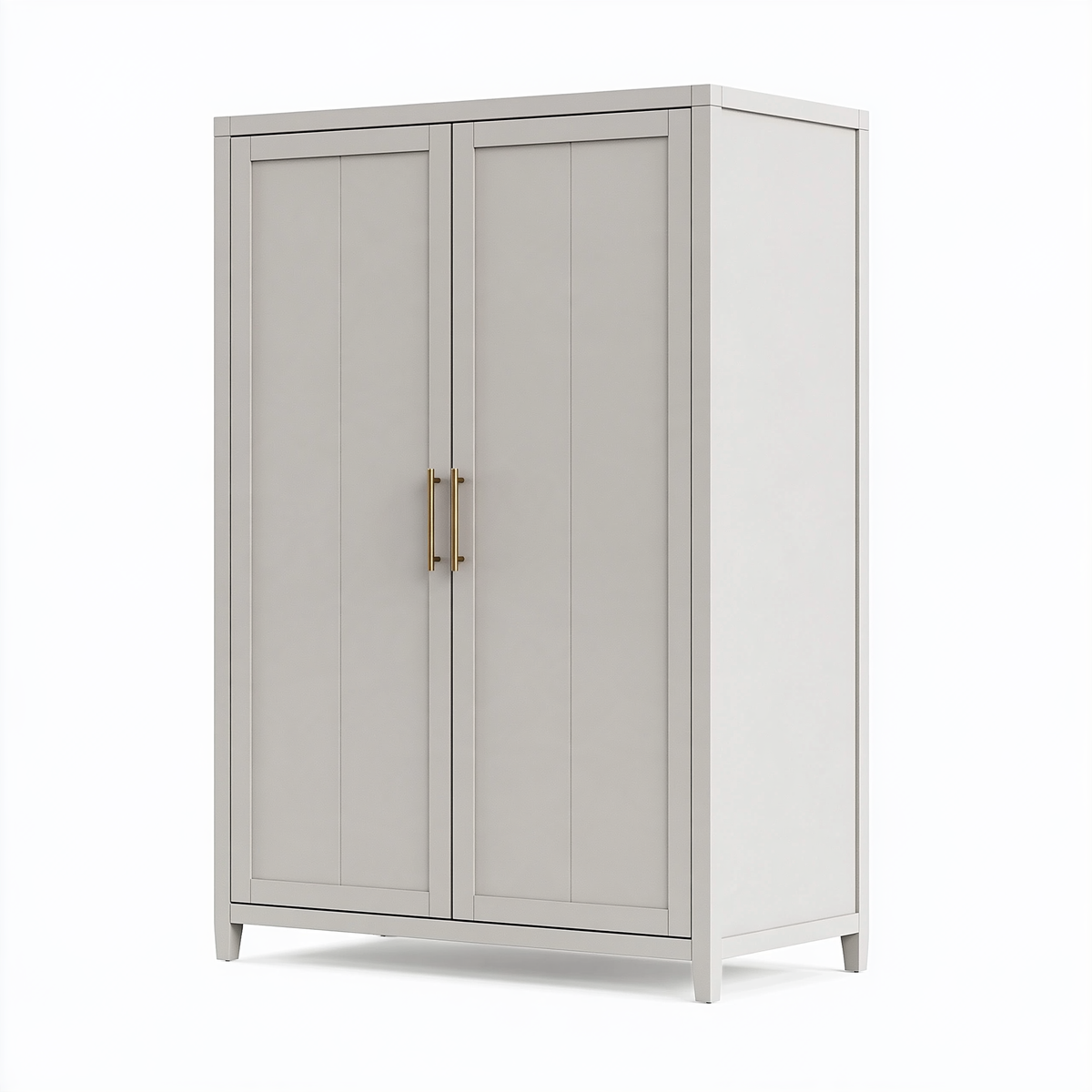 Armadio guardaroba 100 x 55 x 180 cm in legno grigio con due ante - stile classico